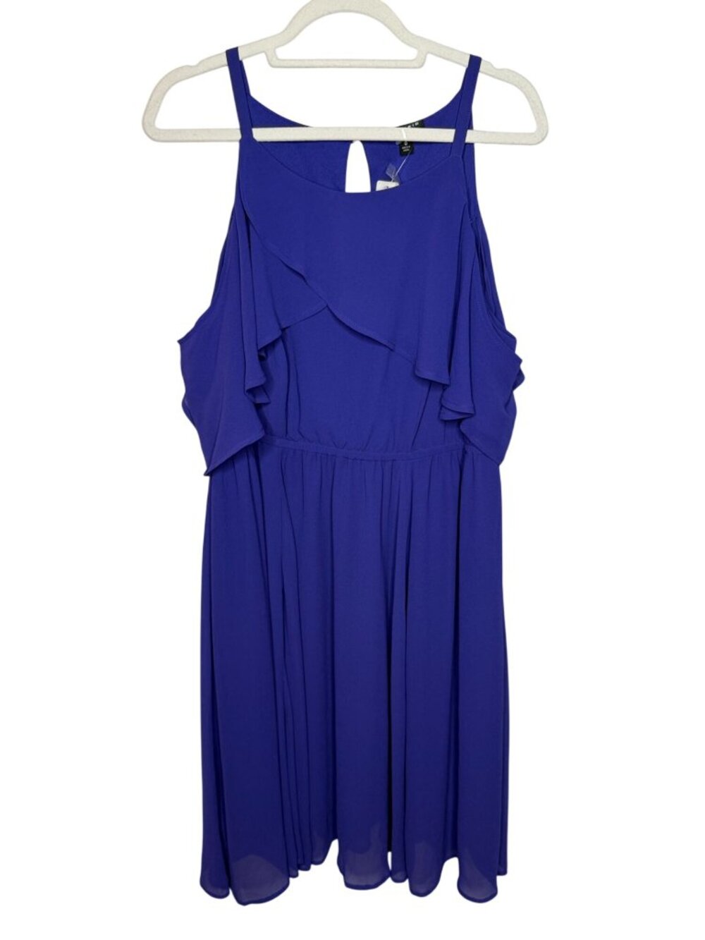 Torrid Royal Purple Sleeveless Ruffle Midi Dress Size 0 NWT